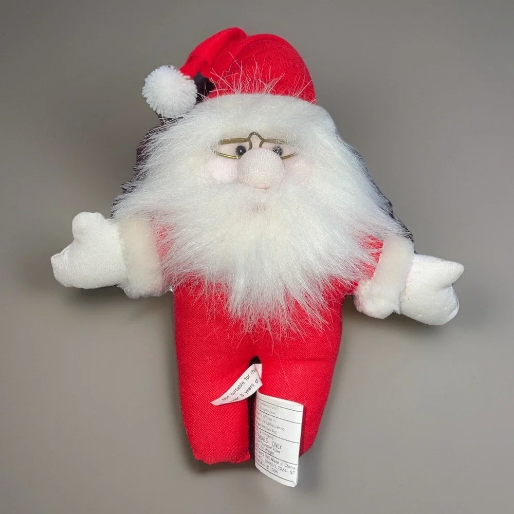 VTG Set of 3 Santa Claus 9 in x 7 1/2‎ in 1995 plush toy Joelson Industries